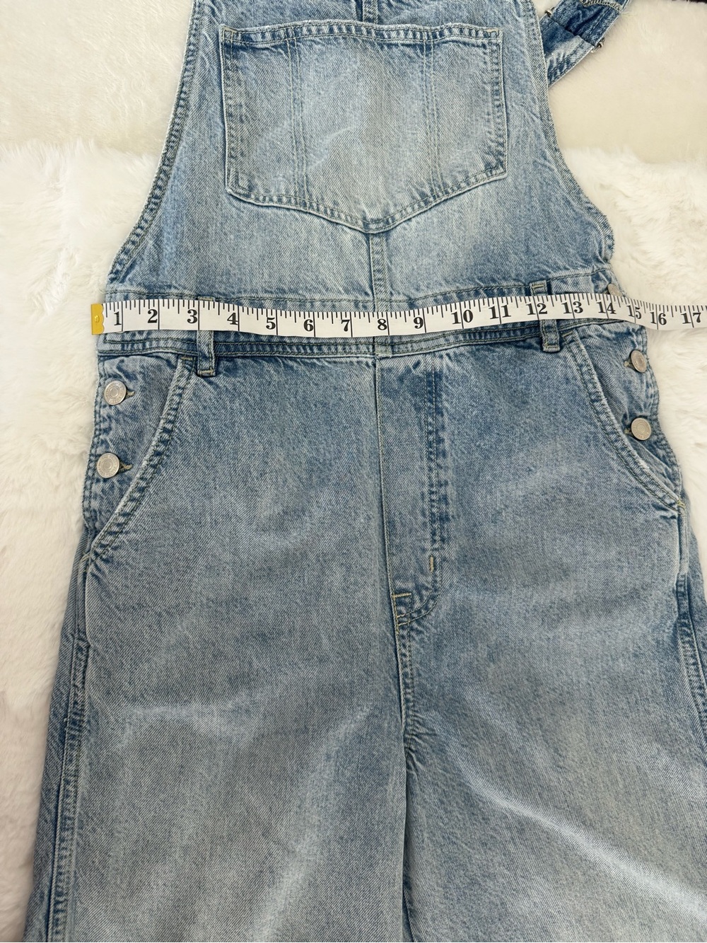Vintage Y2K Distressed Wide Leg Denim Overalls XS Light Wash Baggy Grunge - Picture 8 of 10